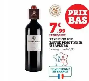 Pays d'oc igp rouge pinot noir u saveurs