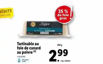 Lidl Tartinable au foie de canard au poivre deluxe offre