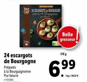 Lidl 24 escargots de bourgogne offre