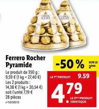 Lidl Ferrero rocher pyramide offre