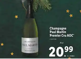Lidl Champagne paul martin premier cru aoc offre