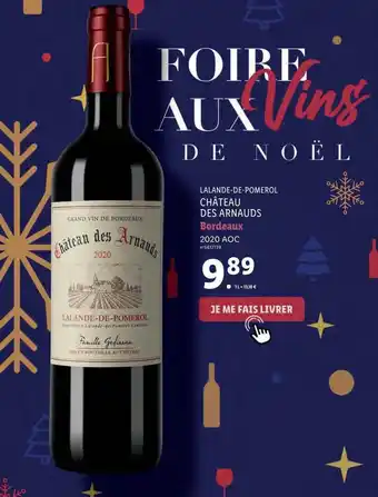Lidl Lalande-de-pomerol château des arnauds bordeaux 2020 aoc offre