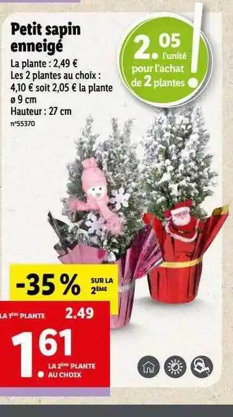 Lidl Petit sapin enneigé offre