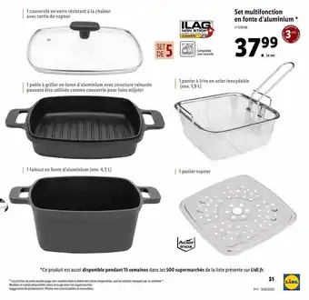 Lidl Set multifonction en fonte d'aluminium offre