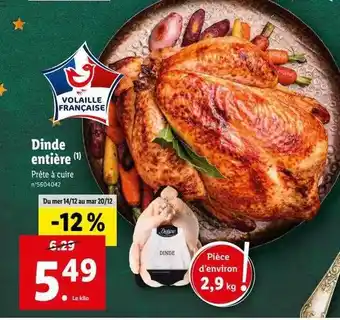 Lidl Dinde entière offre