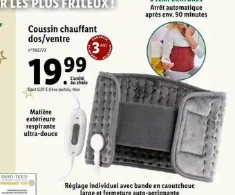 Lidl Coussin chauffant dos-ventre offre