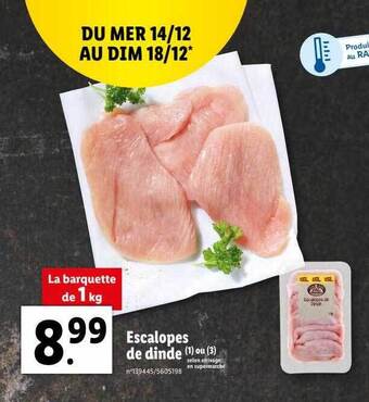 Lidl Escalopes de dinde offre