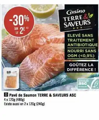 Géant Casino Pavé de saumon terre & saveurs asc offre