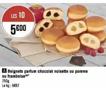 Géant Casino Beignets parfum chocolat noisette ou pomme ou framboise offre