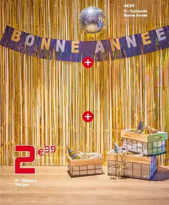 Guirlande bonne année ou rideau à franges