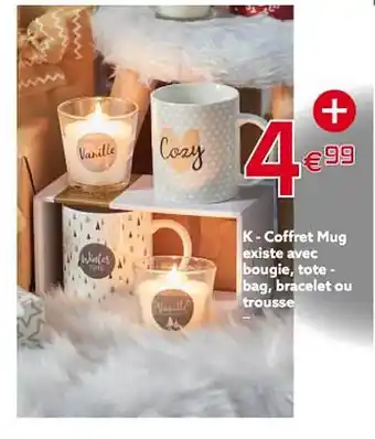 Gifi Coffret mug existe avec bougie, tote - bag, bracelet ou trousse offre