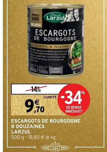 Intermarché Escargots de Bourgogne 8 Douzaines Larzul offre
