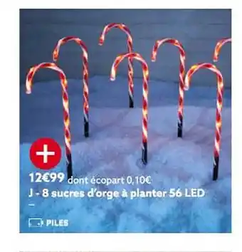 Gifi 8 sucres d'orge à planterr 56 led offre