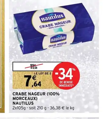 Crabe Nageur 100% Morceaux Nautilus