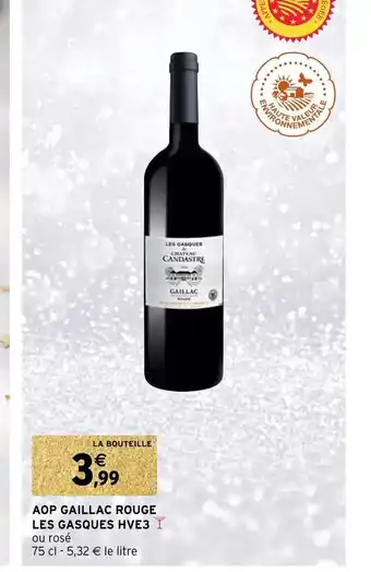 Intermarché AOP Gaillac Rouge es Gasques HVE3 offre