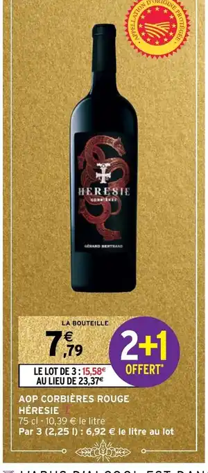 Intermarché AOP Corbieres rouge Heresie offre
