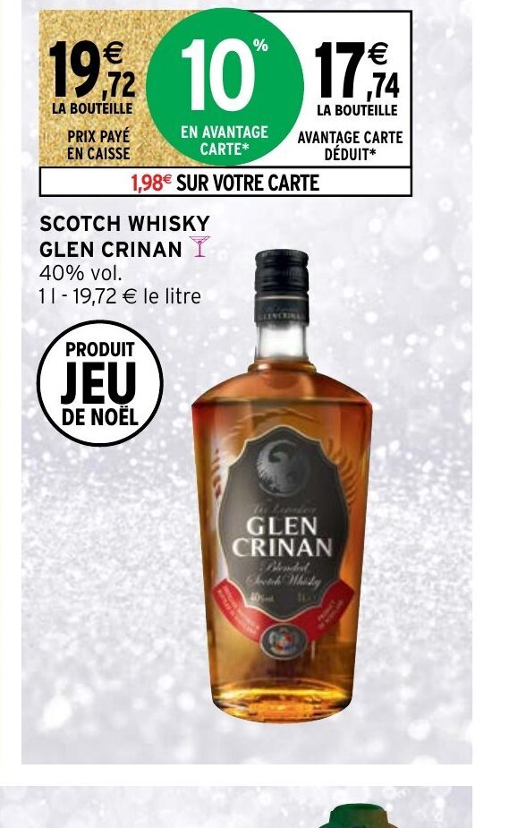 Promo Scotch whisky Glen Crinan chez Intermarché
