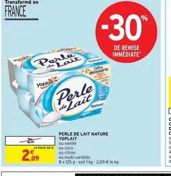 Intermarché Perle de Lait Nature Yoplait offre