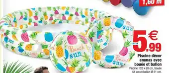 Bazarland Piscine Décor Ananas Avec Bouée Et Ballon offre