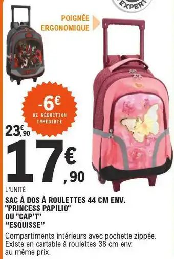 E.Leclerc Sac à Dos à Roulettes 44 Cm Env. offre
