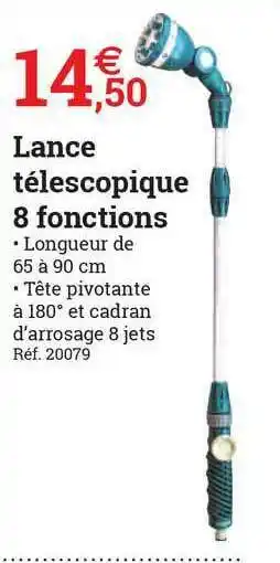 Espace emeraude Lance Télescopique 8 Fonctions offre