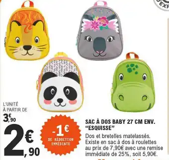 E.Leclerc Sac à Dos Baby 27 Cm Env. offre
