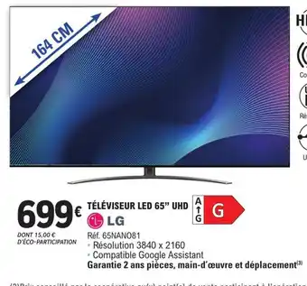 E.Leclerc LG Téléviseur Led 65 UHD offre