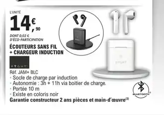 E.Leclerc Ecouteurs Sans Fil +Chargeur Induction offre