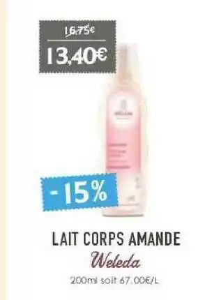 Naturalia Lait Corps Amande Weleda offre