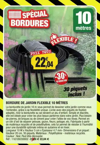 Outiror Bordure De Jardin Flexible 10 Mètres offre