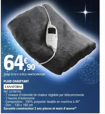 E.Leclerc Plaid Chauffant offre