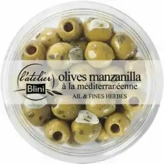 Géant Casino Olives manzanilla à la méditerranéenne ail & fines herbes offre