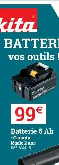 Espace emeraude Batterie 5ah makita offre