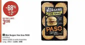 Géant Casino Mini burgers foie gras paso offre
