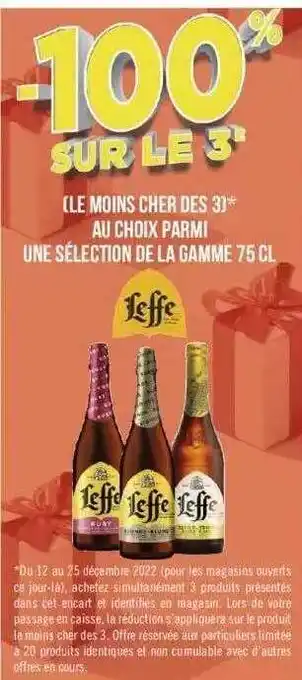 Géant Casino La gamme 75 cl leffe offre