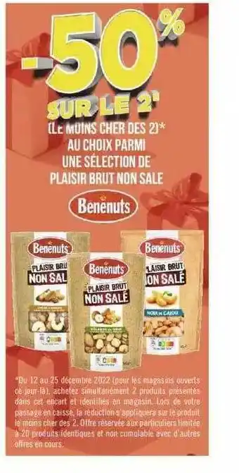 Géant Casino Plaisir brut non salé bénénuts offre