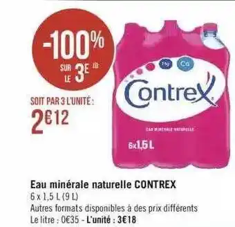 Géant Casino Eau minérale naturelle contrex offre