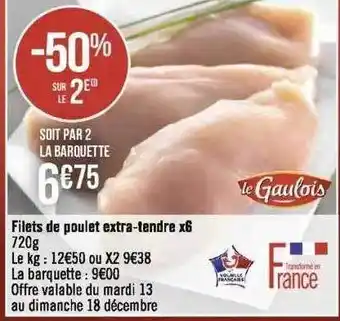 Géant Casino Filets de poulet extra-tendre x6 offre