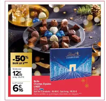 Carrefour Market Boîte champs élysées lindt offre