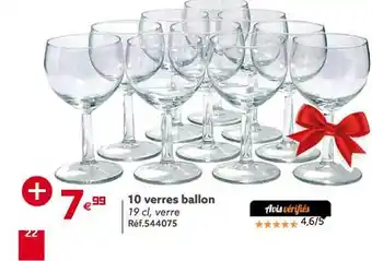 Gifi 10 verres ballon offre