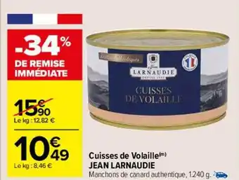 Carrefour Market Cuisses de volaille jean larnaudie offre