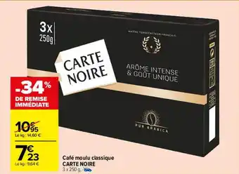 Carrefour Market Café moulu classique carte noire offre