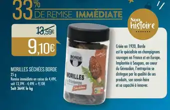 Morilles séchées borde