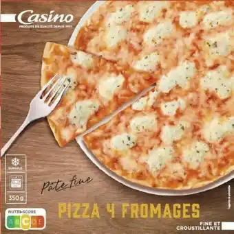 Géant Casino Pizza pâte fine 4 fromages surgelée offre
