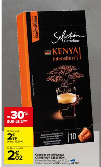 Carrefour Capsules de café kenya offre