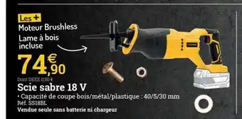 Espace emeraude Scie sabre 18v offre