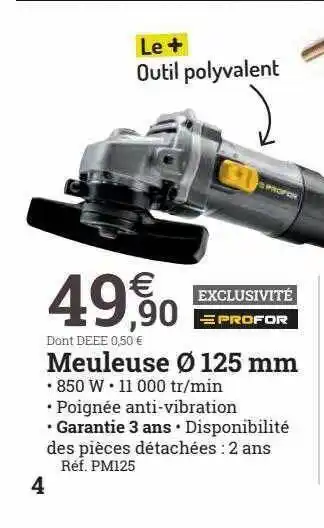 Meuleuse Ăž 125 mm profor