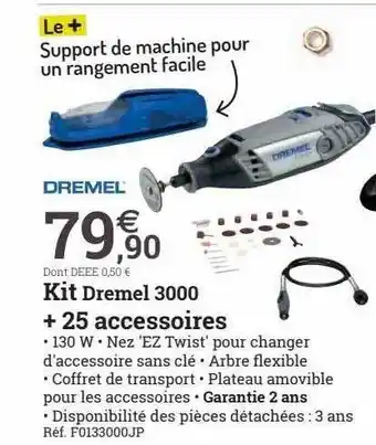 Espace emeraude Kit dremel 3000 + 25 accessoires offre