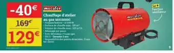 Espace emeraude Mecafer chauffage d'atelier au gaz mh1500g offre
