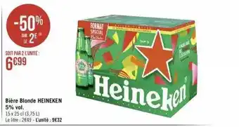 Géant Casino Bière blonde heineken 5% vol. offre